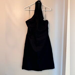 Banana Republic Black High Cross Neck Linen Dress